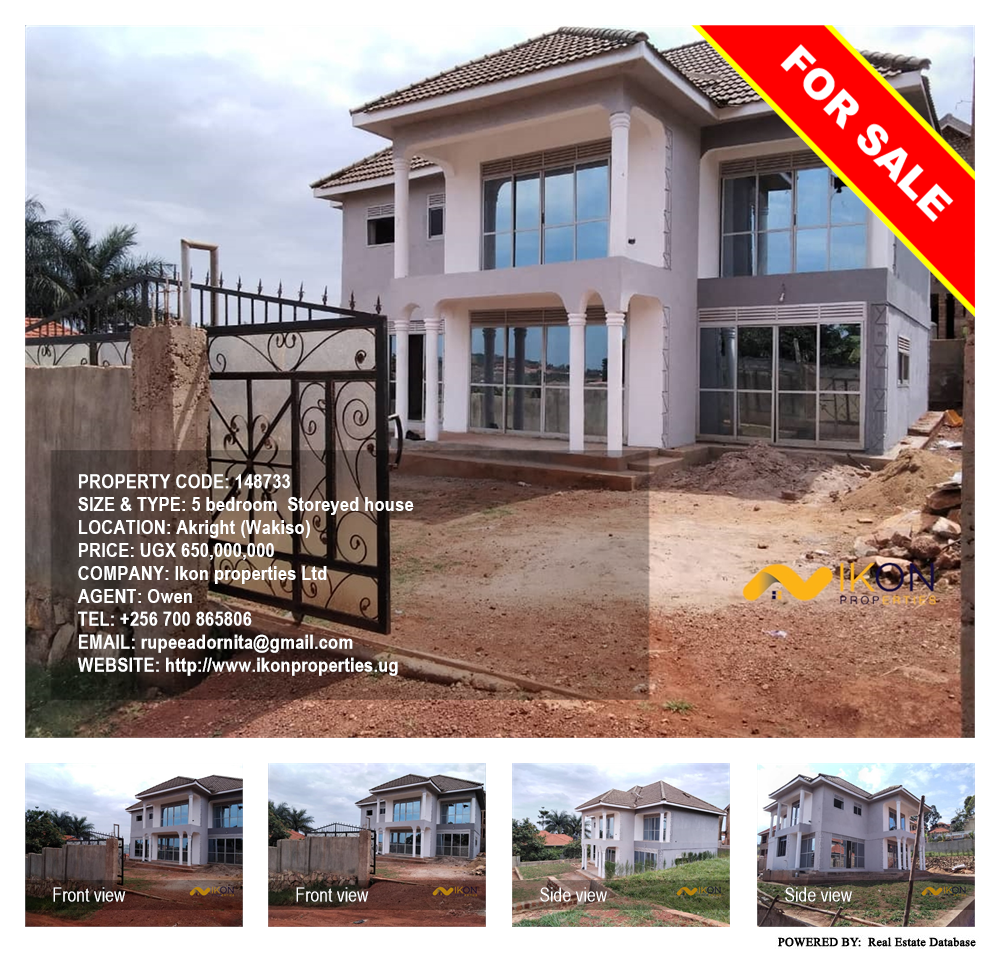 5 bedroom Storeyed house  for sale in Akright Wakiso Uganda, code: 148733