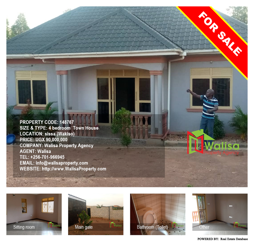 4 bedroom Town House  for sale in Sissa Wakiso Uganda, code: 148767