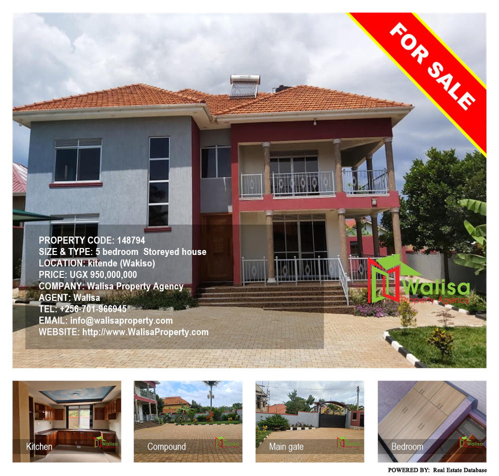5 bedroom Storeyed house  for sale in Kitende Wakiso Uganda, code: 148794