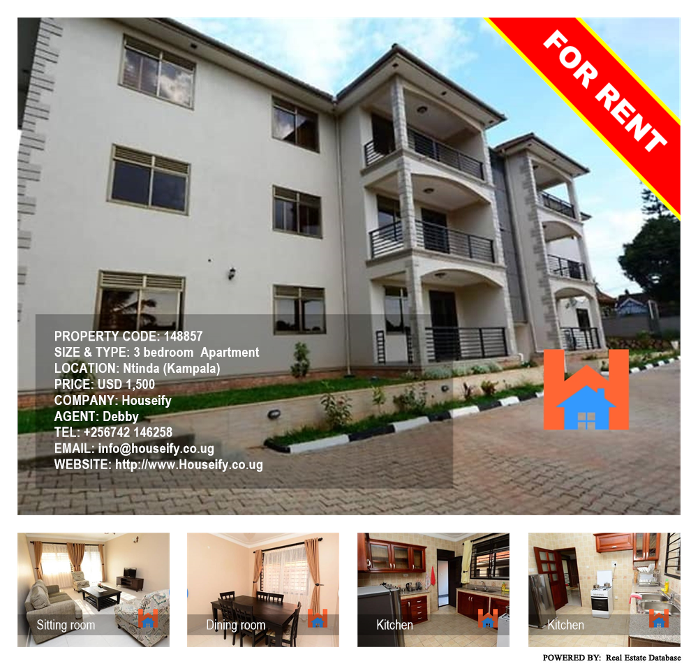 3 bedroom Apartment  for rent in Ntinda Kampala Uganda, code: 148857