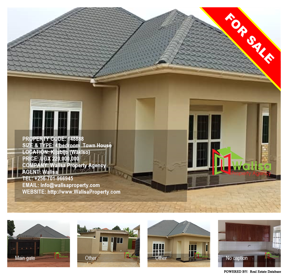 4 bedroom Town House  for sale in Kijabijo Wakiso Uganda, code: 148888