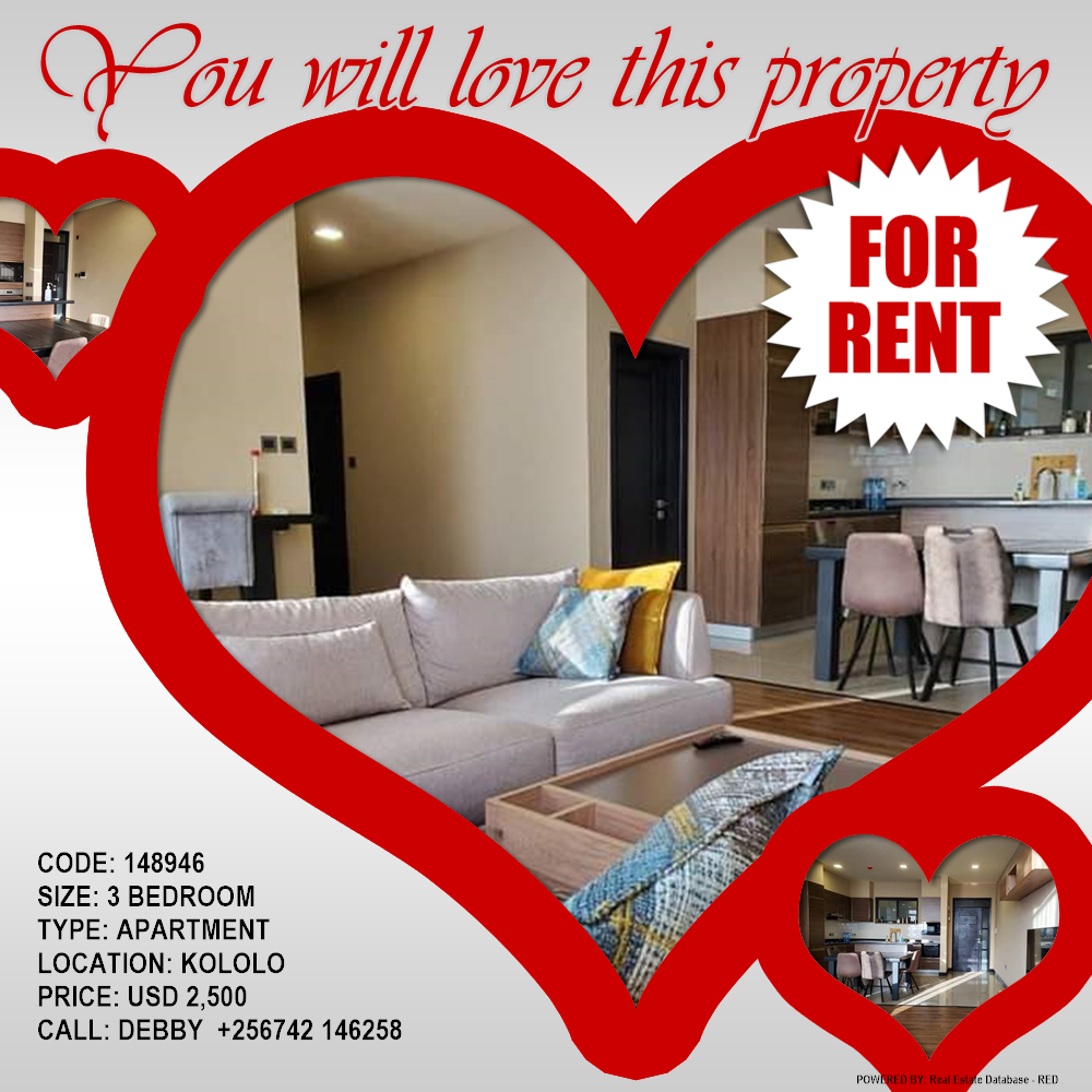 3 bedroom Apartment  for rent in Kololo Kampala Uganda, code: 148946