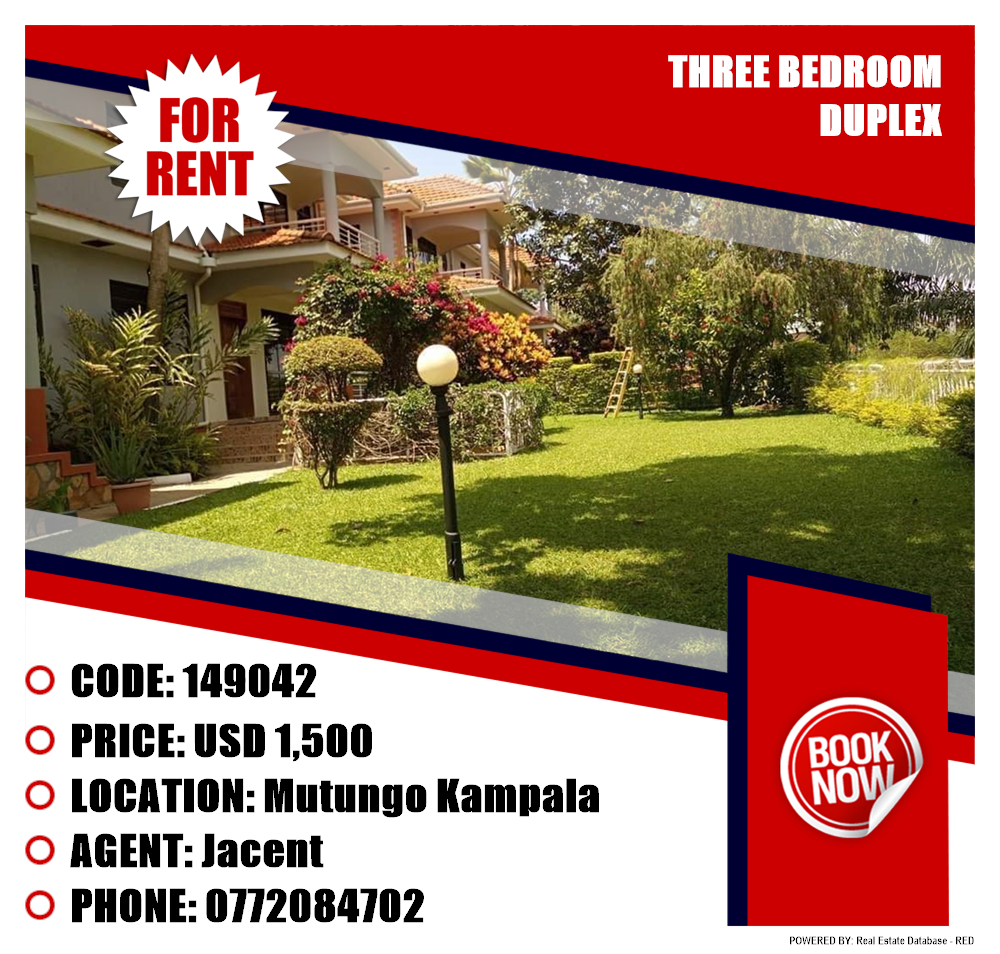 3 bedroom Duplex  for rent in Mutungo Kampala Uganda, code: 149042