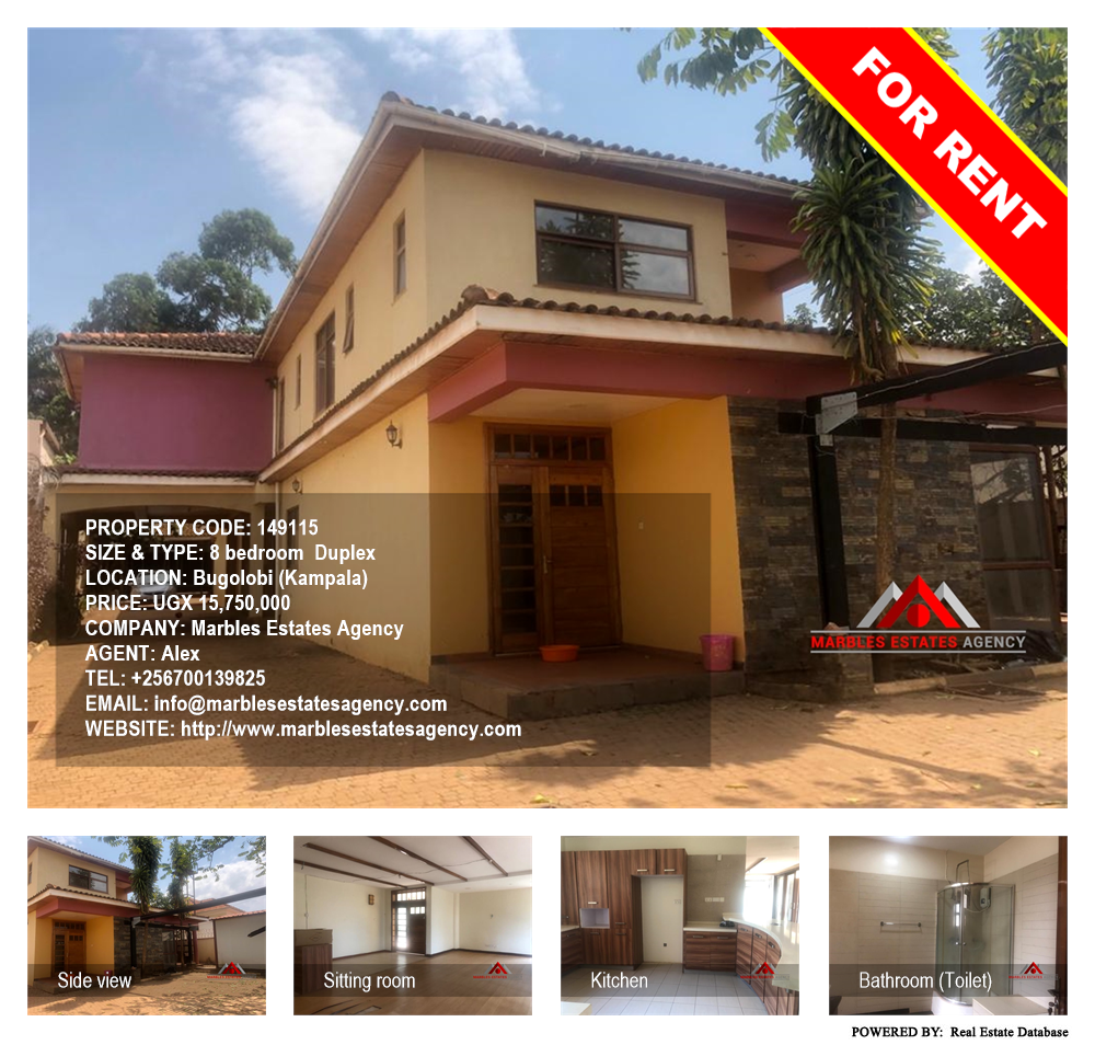 8 bedroom Duplex  for rent in Bugoloobi Kampala Uganda, code: 149115