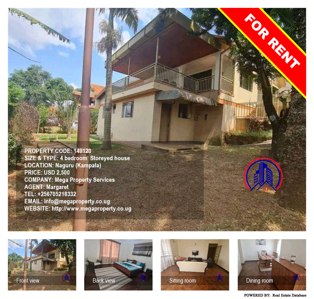 4 bedroom Storeyed house  for rent in Naguru Kampala Uganda, code: 149120