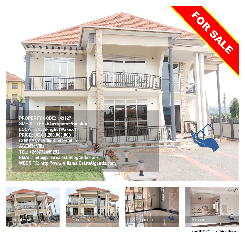 5 bedroom Mansion  for sale in Akright Wakiso Uganda, code: 149127
