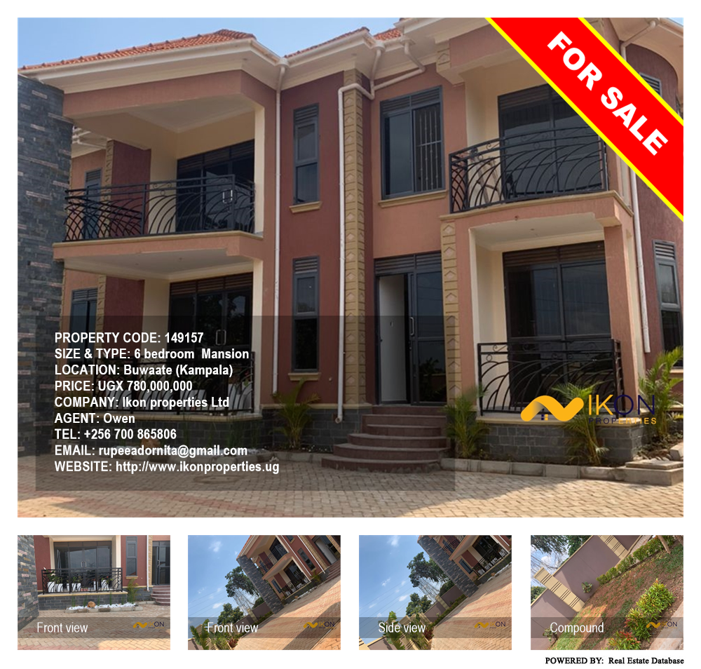 6 bedroom Mansion  for sale in Buwaate Kampala Uganda, code: 149157