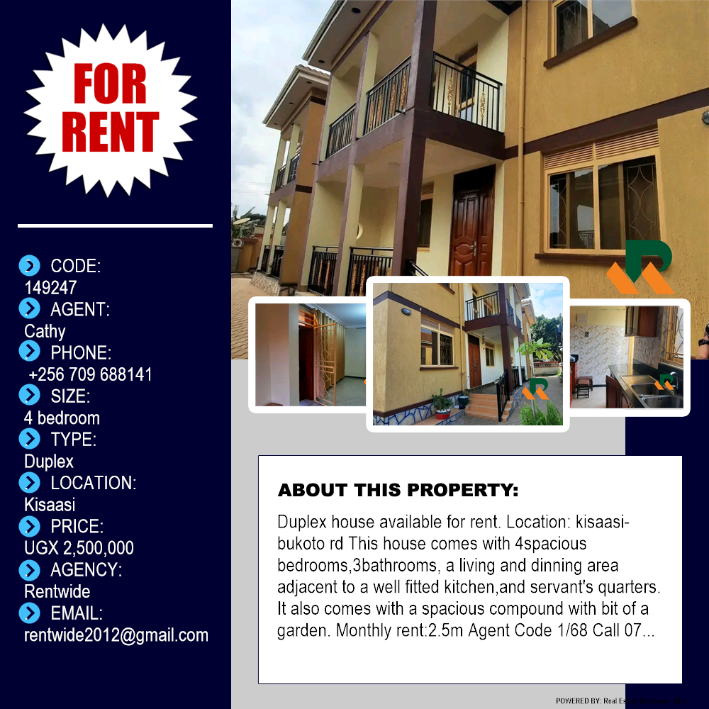 4 bedroom Duplex  for rent in Kisaasi Kampala Uganda, code: 149247