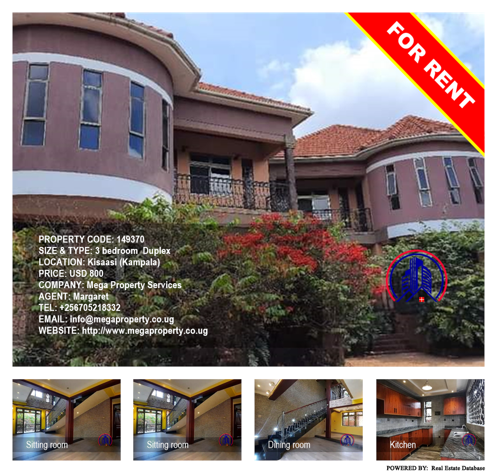 3 bedroom Duplex  for rent in Kisaasi Kampala Uganda, code: 149370