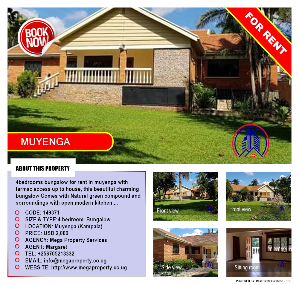 4 bedroom Bungalow  for rent in Muyenga Kampala Uganda, code: 149371