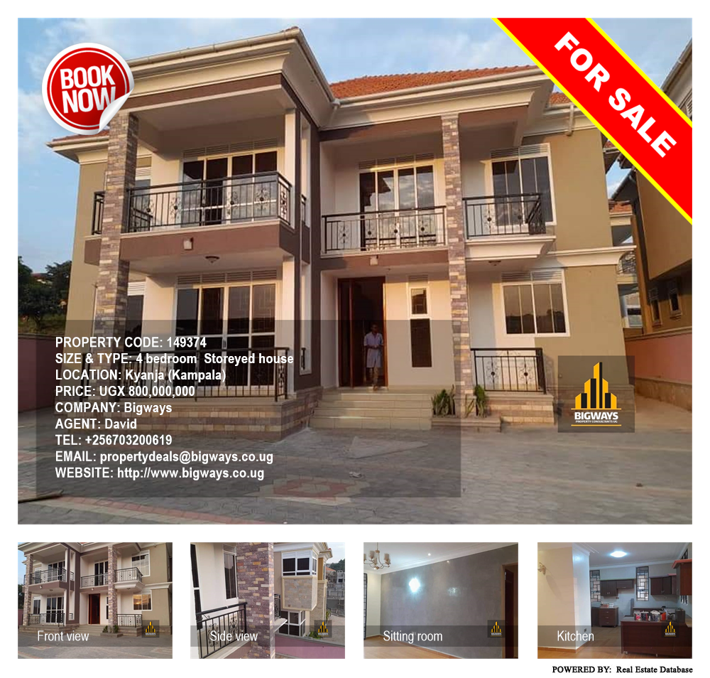 4 bedroom Storeyed house  for sale in Kyanja Kampala Uganda, code: 149374