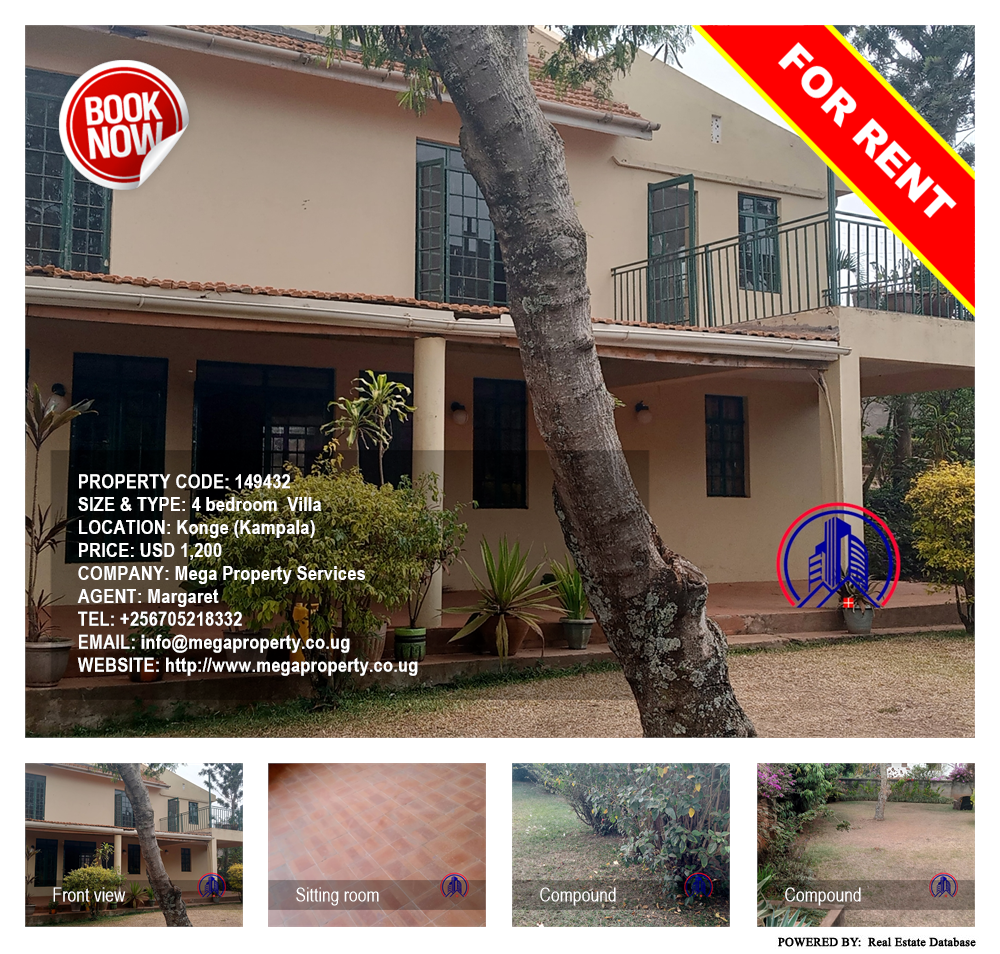 4 bedroom Villa  for rent in Konge Kampala Uganda, code: 149432