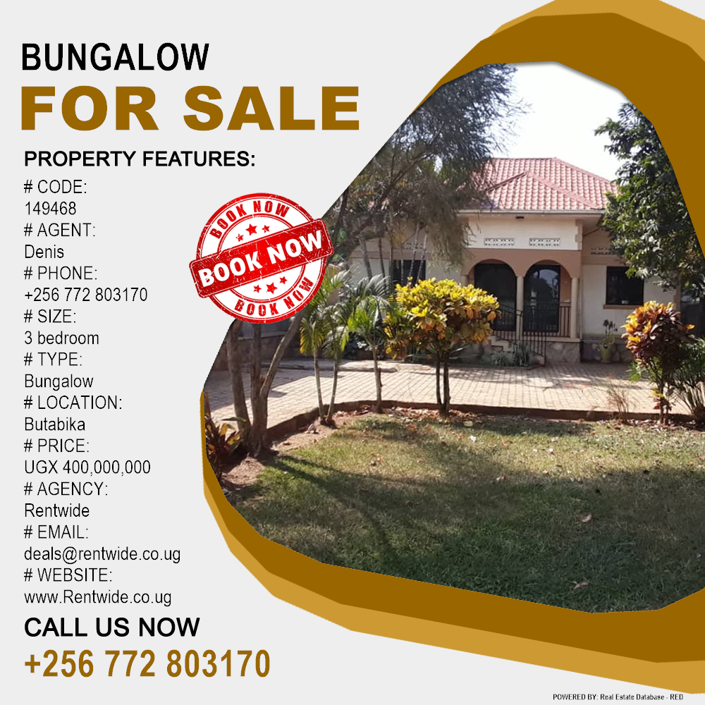3 bedroom Bungalow  for sale in Butabika Kampala Uganda, code: 149468