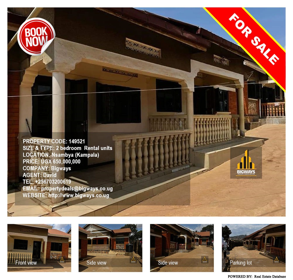 2 bedroom Rental units  for sale in Nsambya Kampala Uganda, code: 149521