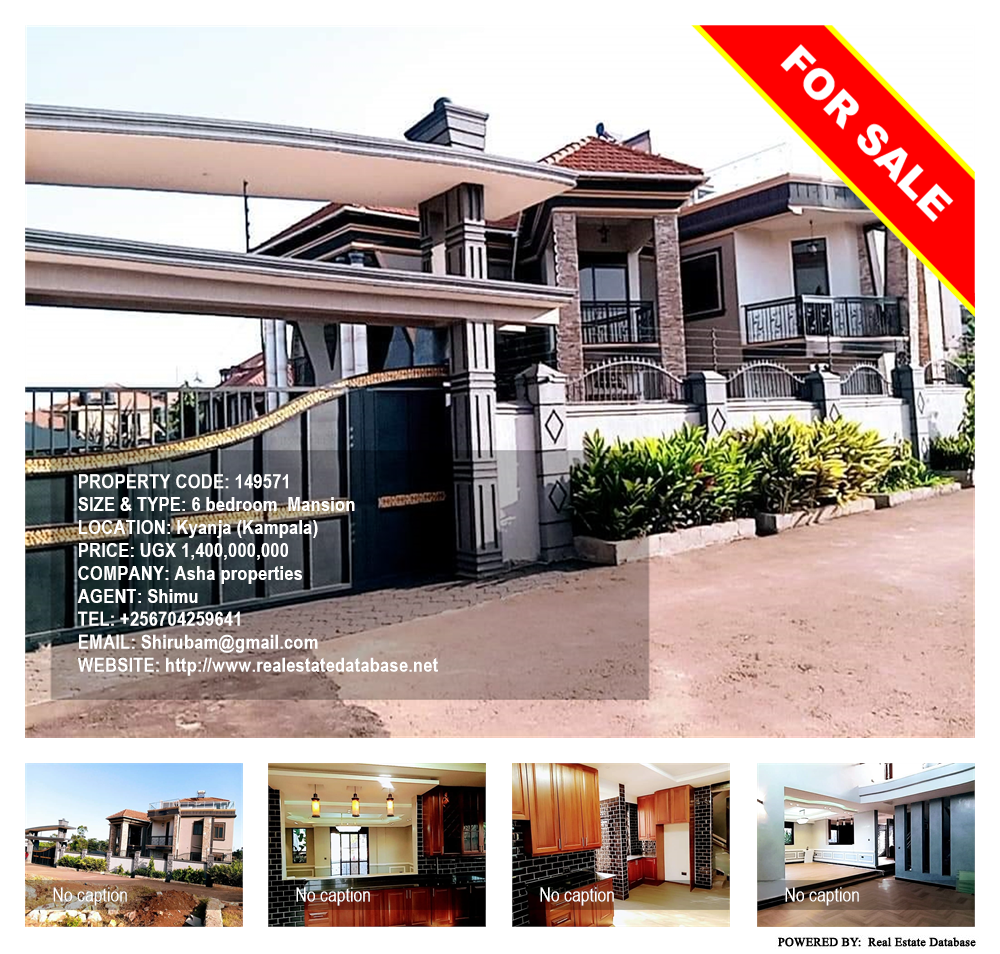 6 bedroom Mansion  for sale in Kyanja Kampala Uganda, code: 149571