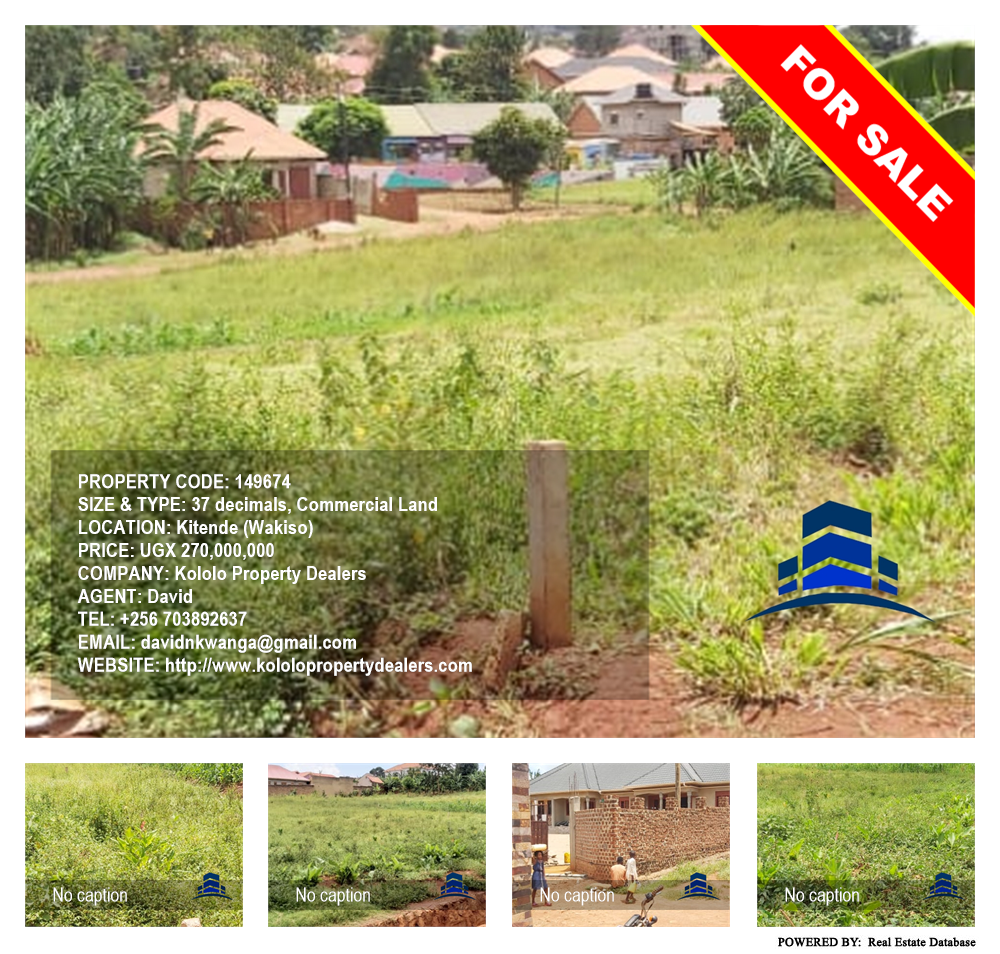 Commercial Land  for sale in Kitende Wakiso Uganda, code: 149674