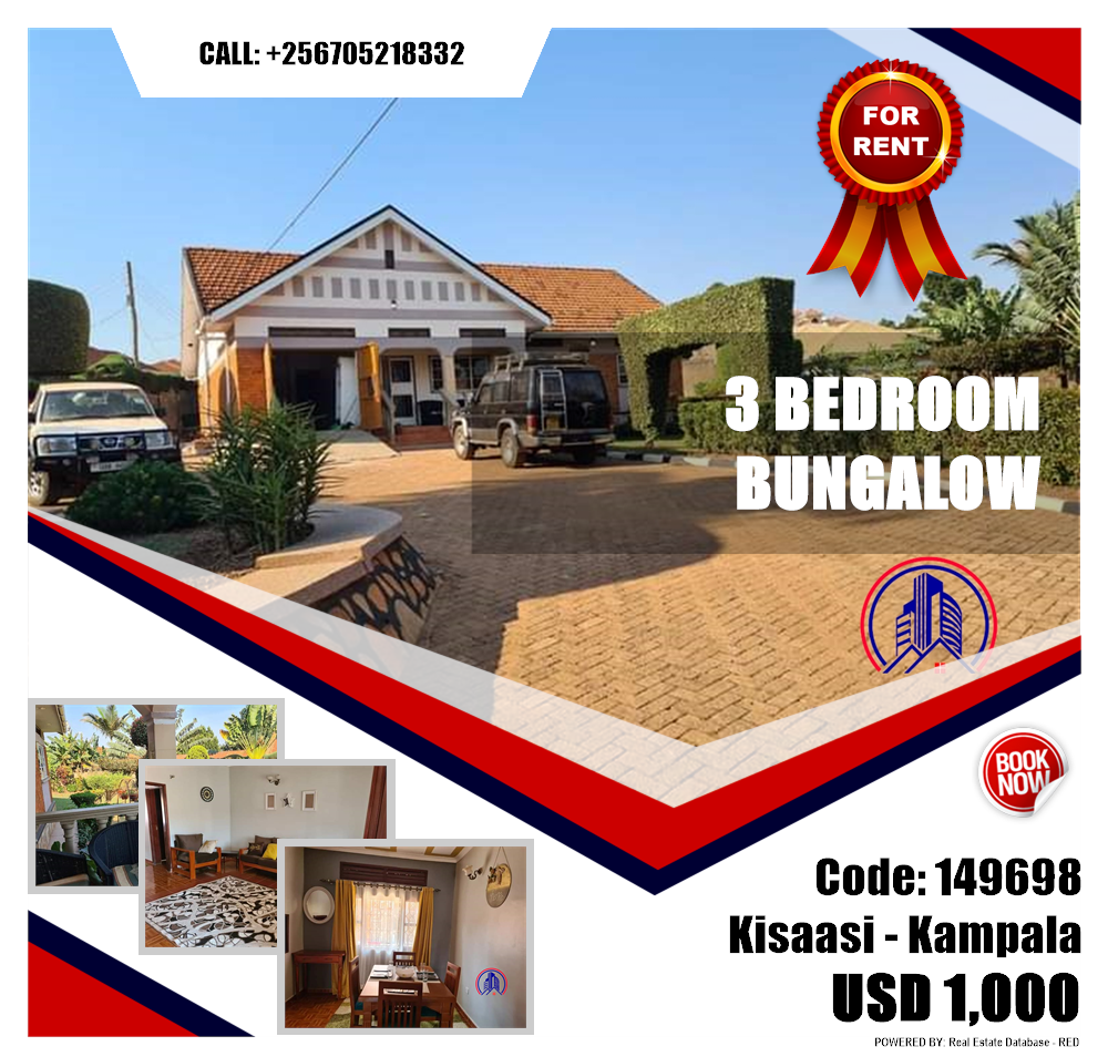 3 bedroom Bungalow  for rent in Kisaasi Kampala Uganda, code: 149698