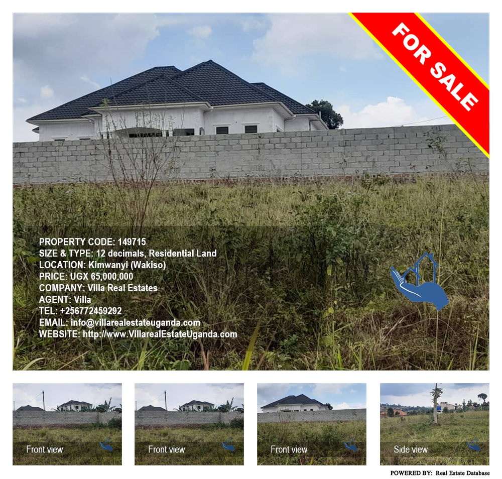 Residential Land  for sale in Kimwanyi Wakiso Uganda, code: 149715