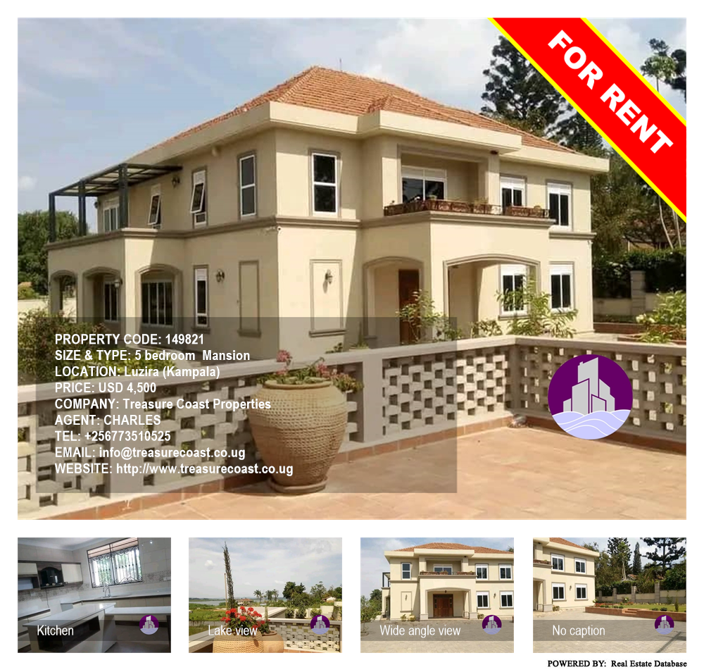 5 bedroom Mansion  for rent in Luzira Kampala Uganda, code: 149821