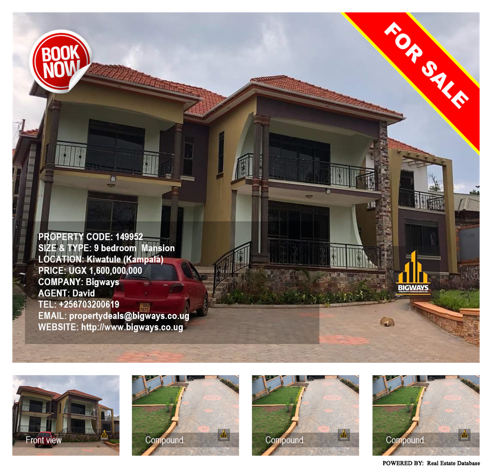 9 bedroom Mansion  for sale in Kiwaatule Kampala Uganda, code: 149952