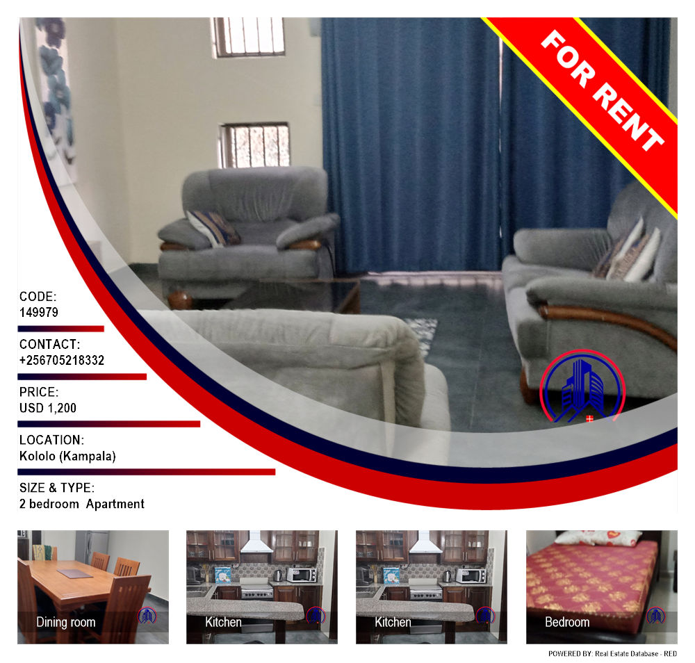 2 bedroom Apartment  for rent in Kololo Kampala Uganda, code: 149979