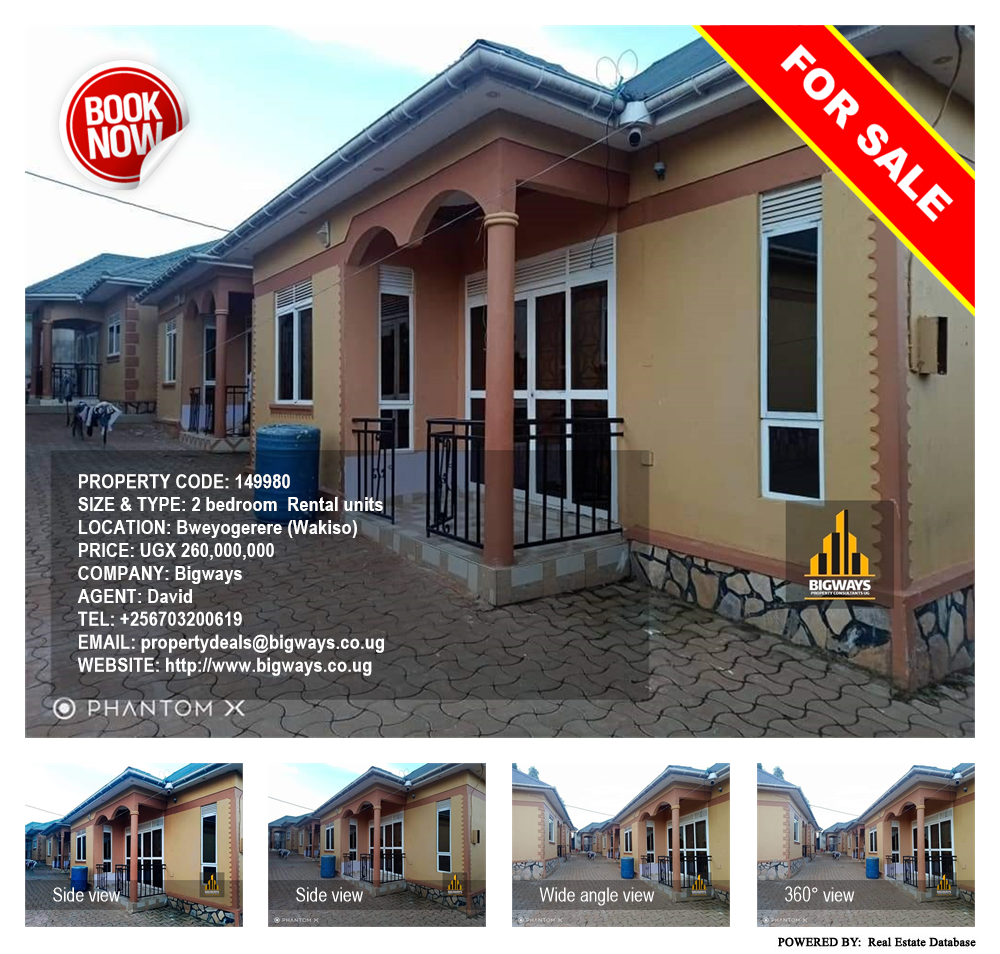 2 bedroom Rental units  for sale in Bweyogerere Wakiso Uganda, code: 149980