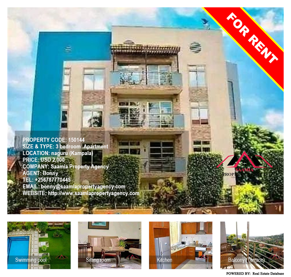 3 bedroom Apartment  for rent in Naguru Kampala Uganda, code: 150144