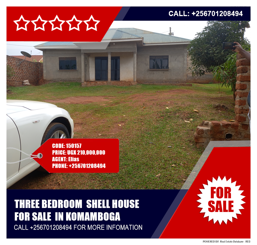 3 bedroom Shell House  for sale in Komamboga Kampala Uganda, code: 150157