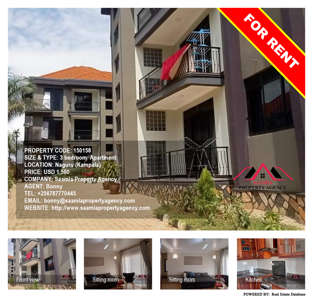 3 bedroom Apartment  for rent in Naguru Kampala Uganda, code: 150158