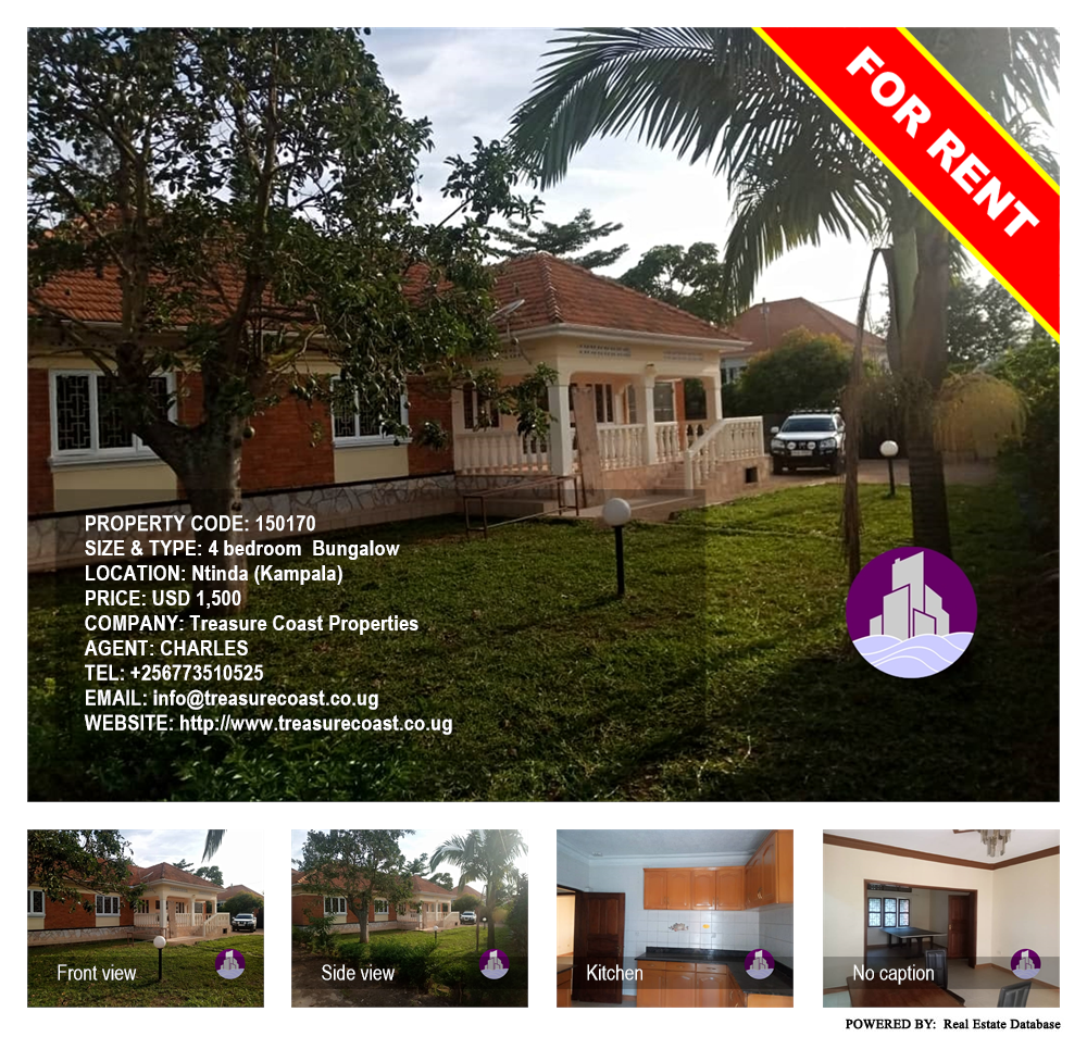 4 bedroom Bungalow  for rent in Ntinda Kampala Uganda, code: 150170