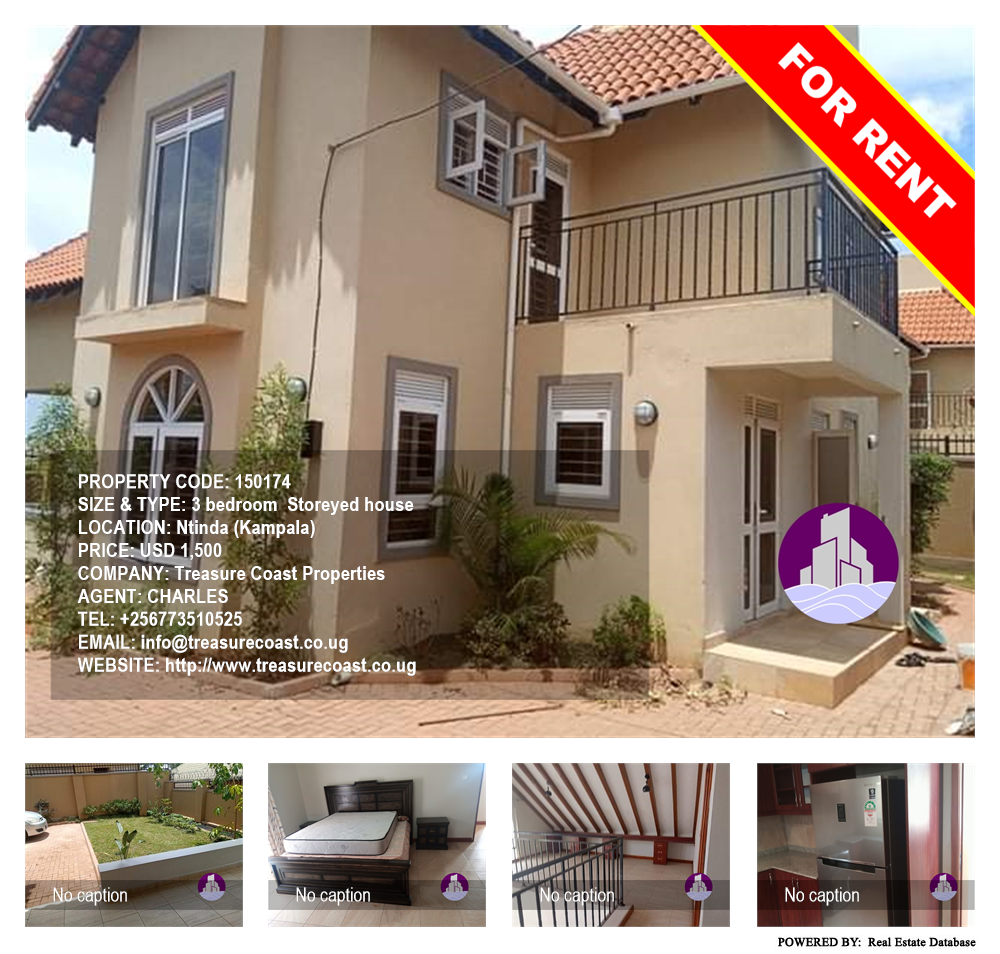3 bedroom Storeyed house  for rent in Ntinda Kampala Uganda, code: 150174