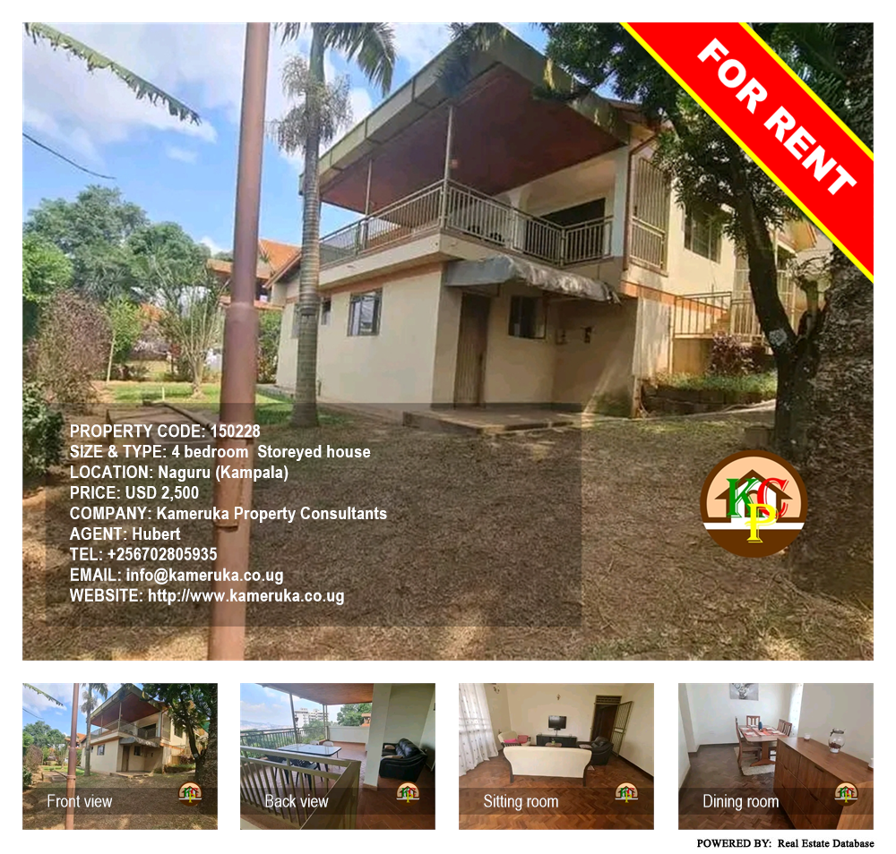 4 bedroom Storeyed house  for rent in Naguru Kampala Uganda, code: 150228