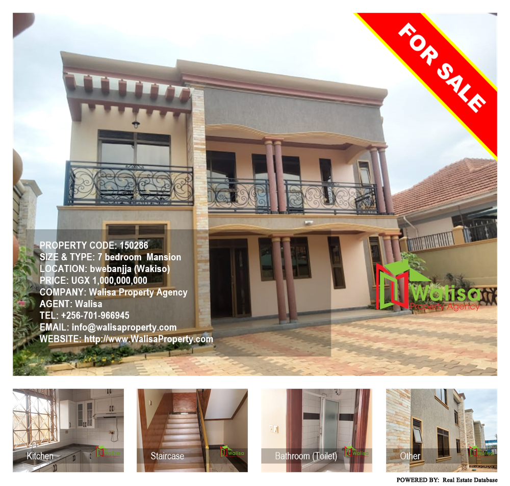 7 bedroom Mansion  for sale in Bwebajja Wakiso Uganda, code: 150286