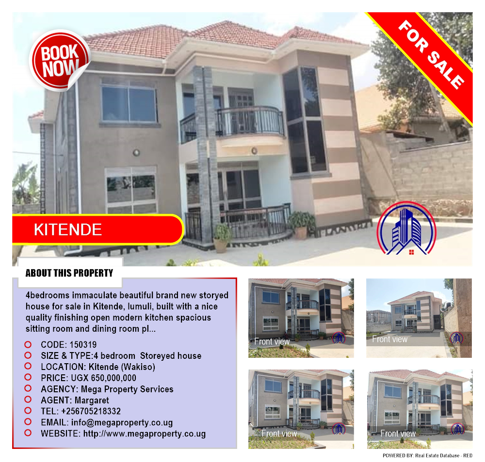 4 bedroom Storeyed house  for sale in Kitende Wakiso Uganda, code: 150319