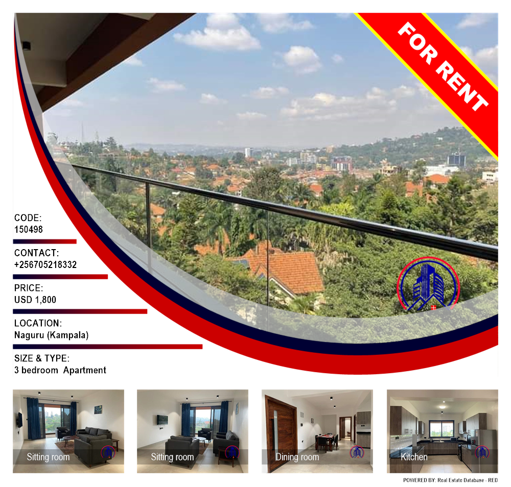3 bedroom Apartment  for rent in Naguru Kampala Uganda, code: 150498