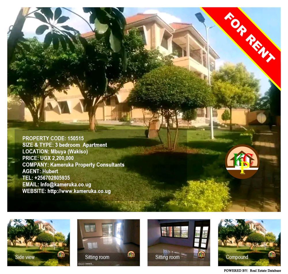 3 bedroom Apartment  for rent in Mbuya Wakiso Uganda, code: 150515