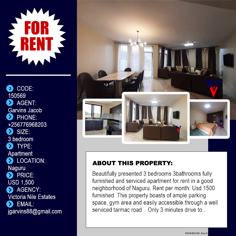 3 bedroom Apartment  for rent in Naguru Kampala Uganda, code: 150569