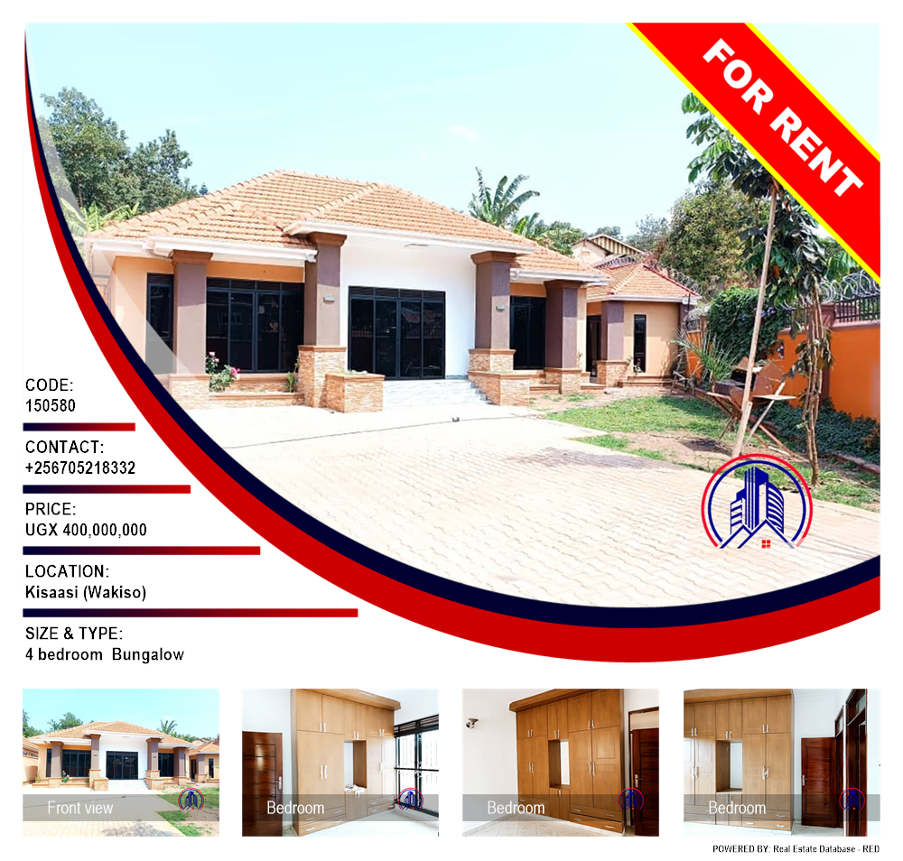 4 bedroom Bungalow  for rent in Kisaasi Wakiso Uganda, code: 150580