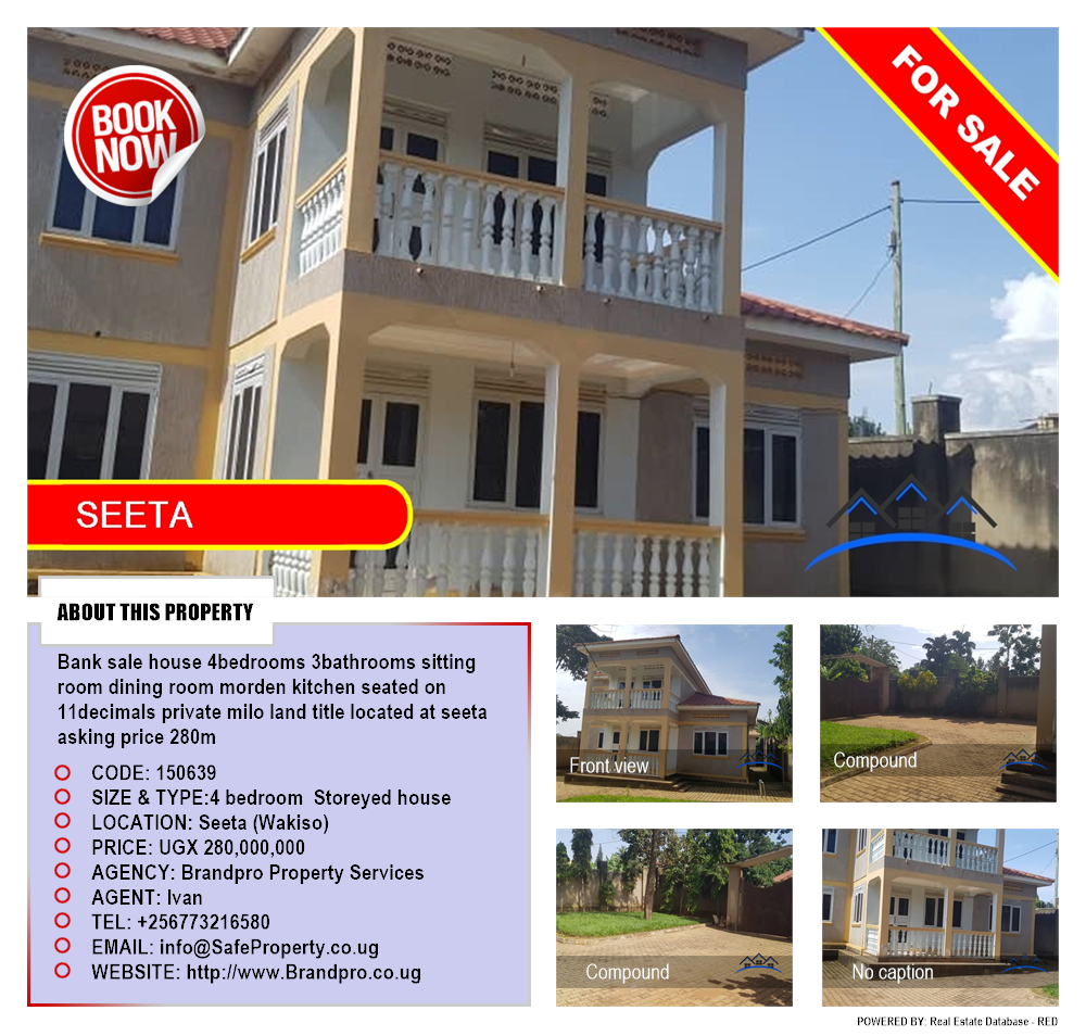 4 bedroom Storeyed house  for sale in Seeta Wakiso Uganda, code: 150639