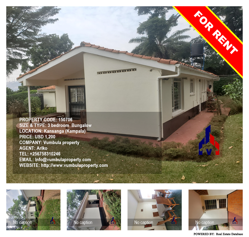 3 bedroom Bungalow  for rent in Kansanga Kampala Uganda, code: 150706