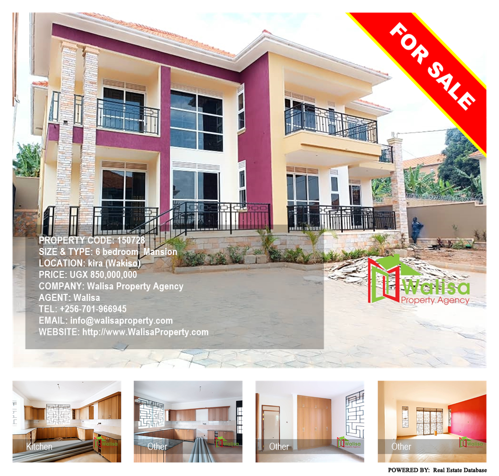 6 bedroom Mansion  for sale in Kira Wakiso Uganda, code: 150728