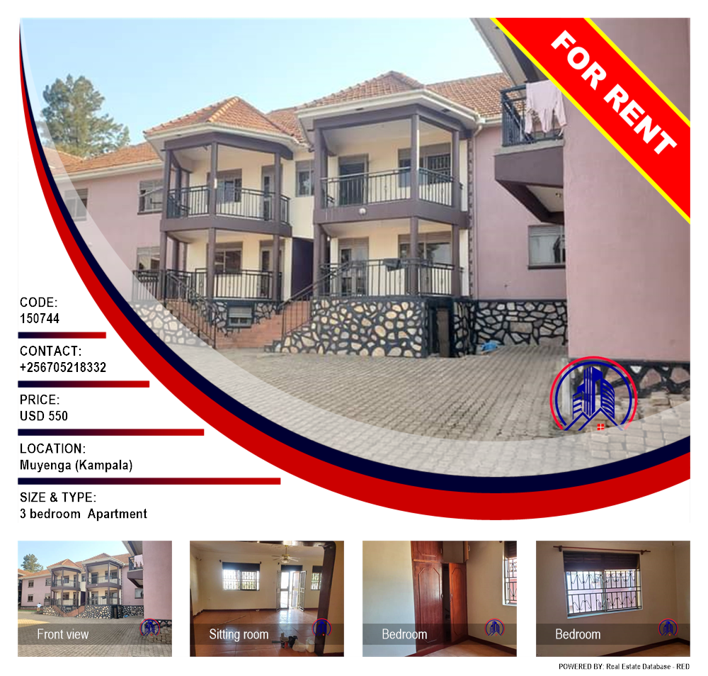 3 bedroom Apartment  for rent in Muyenga Kampala Uganda, code: 150744