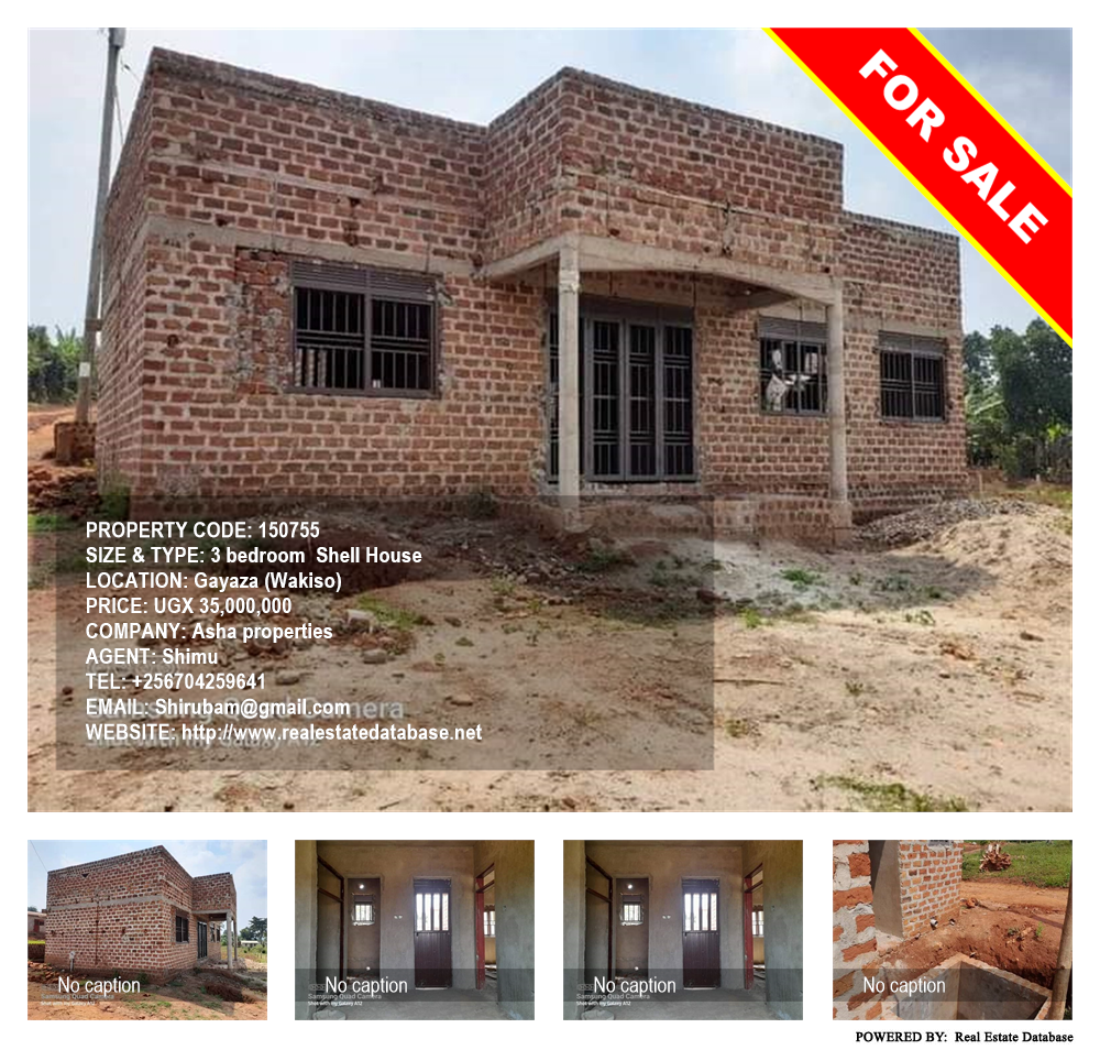 3 bedroom Shell House  for sale in Gayaza Wakiso Uganda, code: 150755