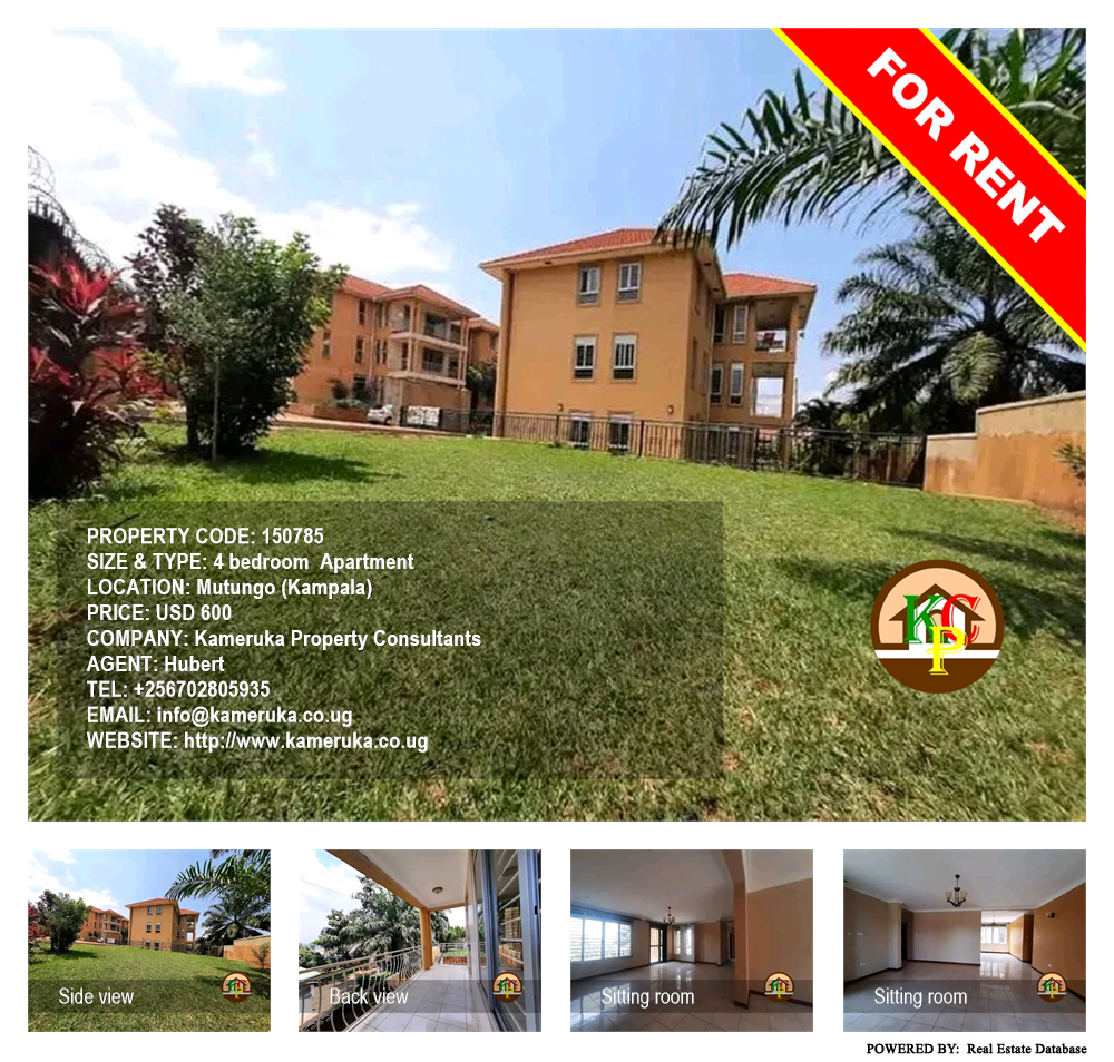 4 bedroom Apartment  for rent in Mutungo Kampala Uganda, code: 150785