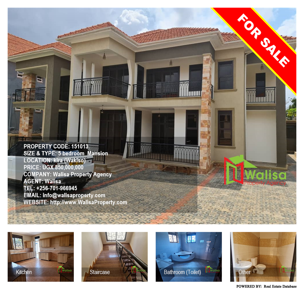 5 bedroom Mansion  for sale in Kira Wakiso Uganda, code: 151013