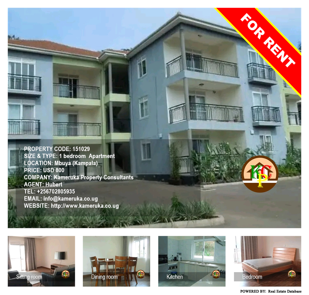 1 bedroom Apartment  for rent in Mbuya Kampala Uganda, code: 151029