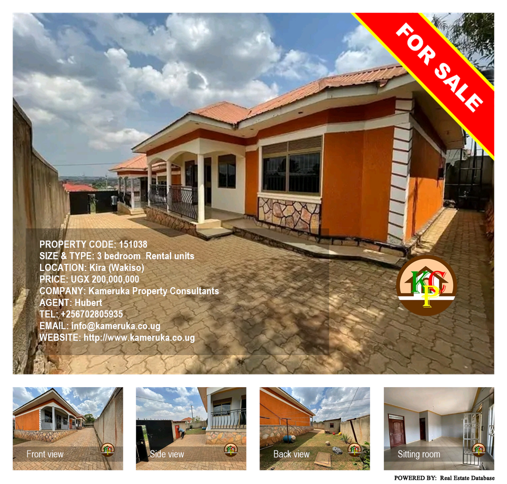 3 bedroom Rental units  for sale in Kira Wakiso Uganda, code: 151038