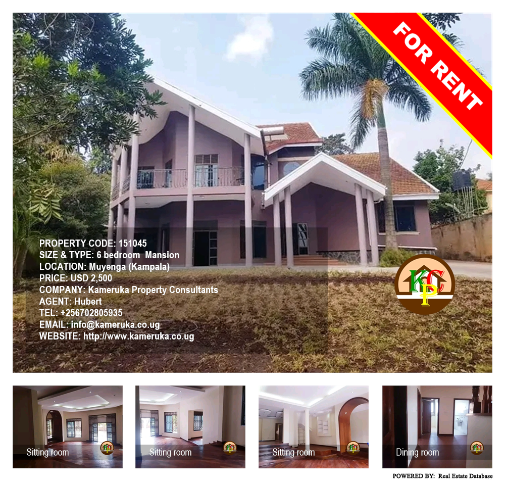 6 bedroom Mansion  for rent in Muyenga Kampala Uganda, code: 151045