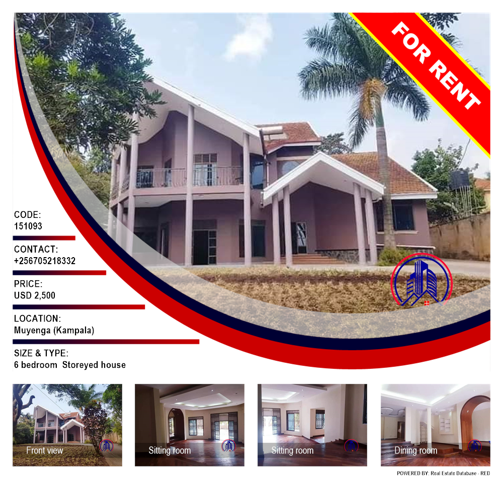 6 bedroom Storeyed house  for rent in Muyenga Kampala Uganda, code: 151093