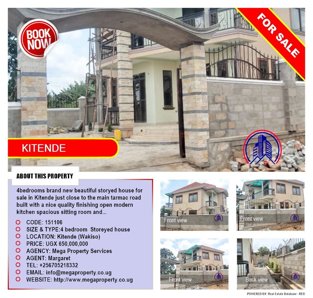 4 bedroom Storeyed house  for sale in Kitende Wakiso Uganda, code: 151106